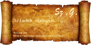 Szladek Gyöngyi névjegykártya